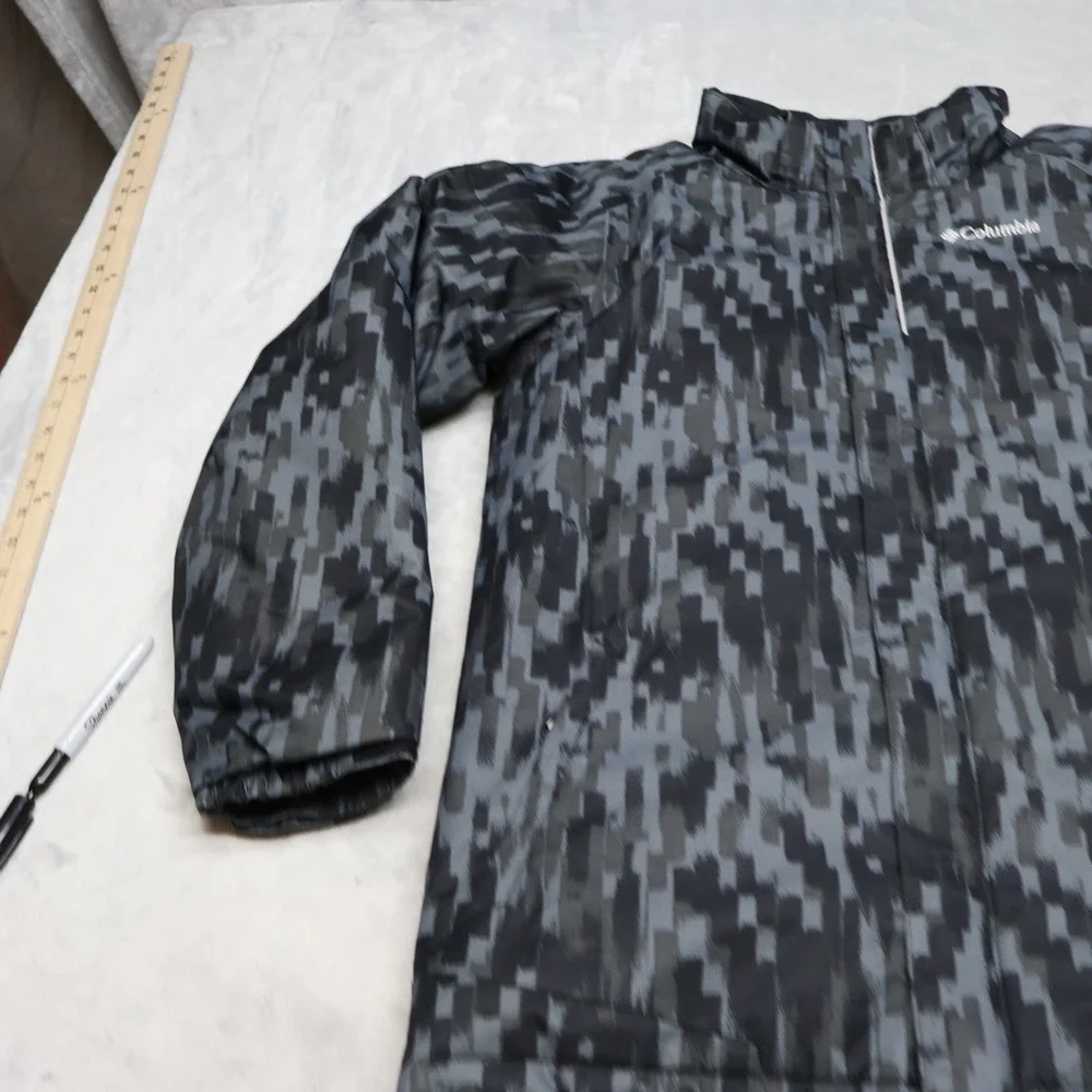 Columbia Jacket Boys Large Black Pixel Twist Tip Insulated Ski Snow Waterproof